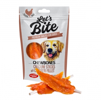 BRIT Let’s Bite Chewbones Calcium Sticks with Chicken Fillet, Pui, recompense fără cereale câini, oase cu carne, 300g