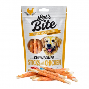 BRIT Let’s Bite Chewbones Sticks with Chicken, Pui, recompense fără cereale câini, oase cu carne, 80g 80g imagine 2022