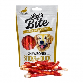 BRIT Let’s Bite Chewbones Sticks with Duck, Rață, recompense fără cereale câini, oase cu carne, 80g Brit imagine 2022