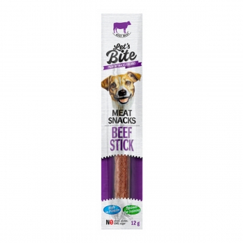 BRIT Let’s Bite Meat Snacks Beef Stick, Vită, recompense monoproteice fără cereale câini, baton de carne, 12g