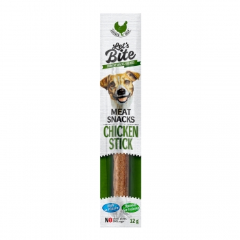 BRIT Let’s Bite Meat Snacks Chicken Stick, Pui, recompense monoproteice fără cereale câini, baton de carne, 12g
