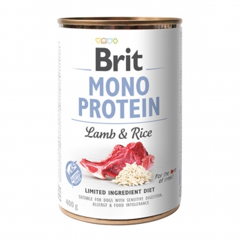 BRIT Mono Protein, Miel cu Orez brun, conservă hrană umedă monoproteică conținut redus cereale câini, (pate), 400g (pate) imagine 2022