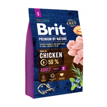 BRIT Premium By Nature Adult Small Breed, XS-S, Pui, Hrană Uscată Câini, 3kg