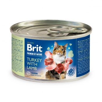 BRIT Premium By Nature, Curcan și Miel, conservă hrană umedă fără cereale pisici, (pate), 200g (conserva) imagine 2022