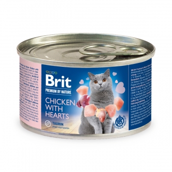 BRIT Premium By Nature, Pui și Inimi, conservă hrană umedă monoproteică fără cereale pisici, (pate), 200g (conserva) imagine 2022