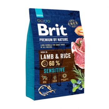 BRIT Premium By Nature Sensitive, Miel, hrană uscată câini, sensibilitați digestive, 3kg