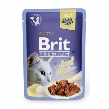 BRIT Premium, File Vită, plic hrană umedă pisici, (în aspic), 85g (în