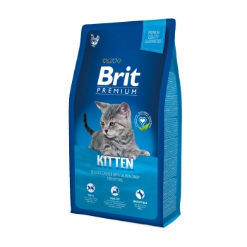 Brit premium kitten, pui, pachet economic hrană uscată pisici junior, 8kg x 2
