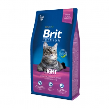 Brit premium light, pui, pachet economic hrană uscată pisici, managemetul greutății, 8kg x 2