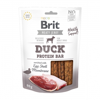 BRIT Jerky Duck Protein Bar, recompense câini, Batoane proteice Rață, 80g