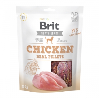 BRIT Jerky Chicken Fillets, recompense câini, File deshidratat Pui, 200g 200g imagine 2022