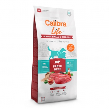 CALIBRA Life Junior Small& Medium, XS-M, Vită, hrană uscată monoproteică câini junior, 2.5kg 2.5kg imagine 2022