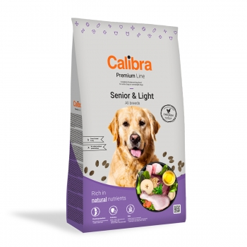 CALIBRA Premium Line Senior & Light, Pui, hrană uscată câini senior, 3kg