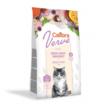 CALIBRA Verve GF Indoor & Weight, Pui, hrană uscată fară cereale pisici, managementul greutății, 3.5kg Calibra imagine 2022