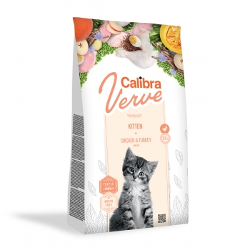 CALIBRA Verve GF Kitten, Pui și Curcan, hrană uscată fară cereale pisici junior, 3.5kg 3.5kg imagine 2022
