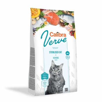 CALIBRA Verve GF Sterilised, Hering, hrană uscată fară cereale pisici sterilizate, 750g