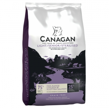 CANAGAN Light Senior & Sterilised, Pui, hrană uscată fără cereale pisici sterilizate senior, obezitate, 375g Canagan imagine 2022