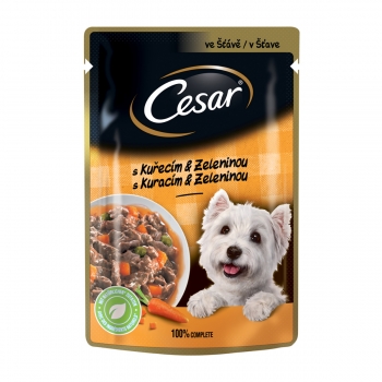 CESAR Pui și Legume, plic hrană umedă câini, (în sos), 100g (plic) imagine 2022