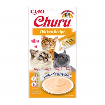 INABA CIAO Churu Piure, Pui, recompense lichide fără cereale pisici, topping cremos, 14g x 4 14g imagine 2022