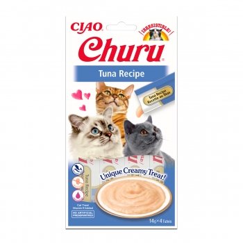 INABA CIAO Churu Piure, Ton, recompense lichide monoproteice fără cereale pisici, topping cremos, 14g x 4 14g imagine 2022