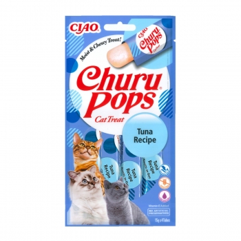 INABA CIAO Churu Pops, Ton, recompense lichide monoproteice fără cereale pisici, topping pate, 15g x 4 (pate) imagine 2022