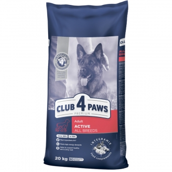 CLUB 4 PAWS Premium Active, Pui, hrană uscată câini, activitate intensă, 20kg 20kg imagine 2022