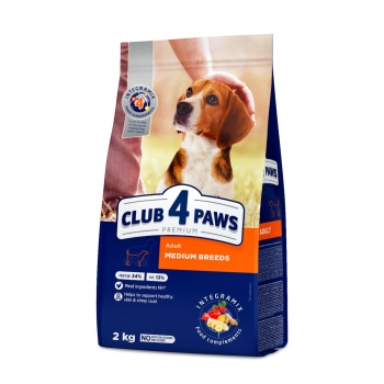 CLUB 4 PAWS Premium, M, Pui, hrană uscată câini, 2kg 2kg