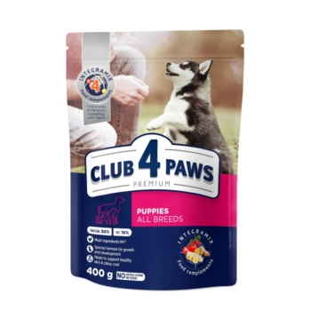 CLUB 4 PAWS Premium Puppies All Breeds, XS-XL, Pui, hrană uscată câini junior, 400g 400g