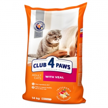CLUB 4 PAWS Premium, Vită, hrană uscată pisici, 14kg 14kg