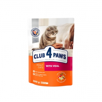 CLUB 4 PAWS Premium, Vită, hrană uscată pisici, 300g 300g imagine 2022