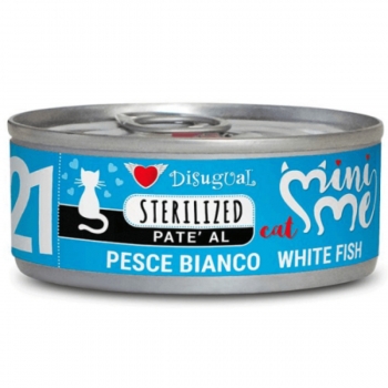 DISUGUAL Mini Me Sterilised, Pește alb, conservă hrană umedă fără cereale pisici sterilizate, (pate), 85g (pate) imagine 2022