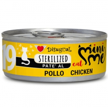 DISUGUAL Mini Me Sterilised, Pui, conservă hrană umedă fără cereale pisici sterilizate, (pate), 85g (pate) imagine 2022