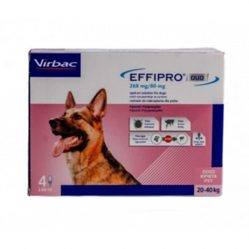 EFFIPRO Duo SD, deparazitare externă câini, pipetă repelentă, M-L(20 – 40kg), 4buc 40kg) imagine 2022