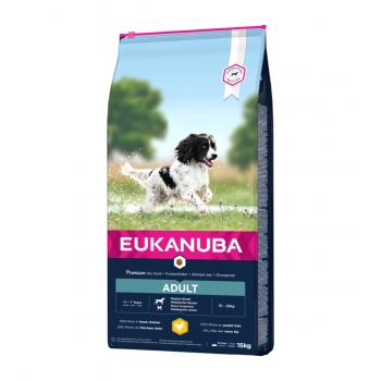 EUKANUBA Basic Adult M, Pui, hrană uscată câini, 15kg