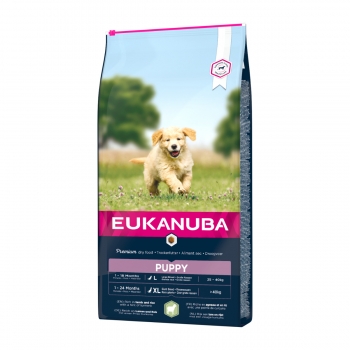 EUKANUBA Basic Puppy L-XL, Miel și Orez, hrană uscată câini junior, 12kg