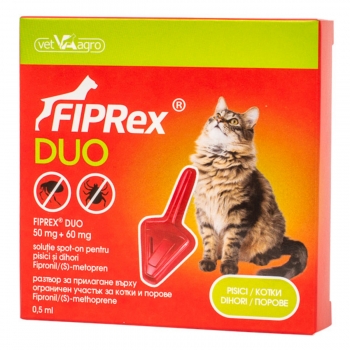FIPREX Duo, deparazitare externă pisici, pipetă repelentă, 1buc 1buc imagine 2022