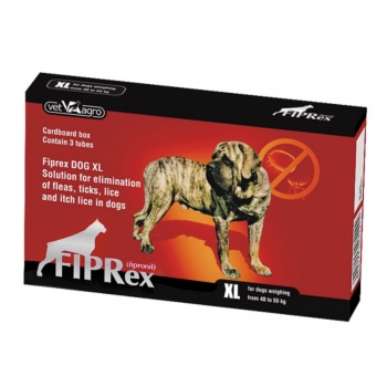 FIPREX, deparazitare externă câini, pipetă repelentă, XL(40 – 60kg), 3buc 3buc
