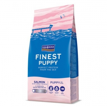 FISH4DOGS Finest Puppy, S-M, Somon și Cartof Dulce, hrană uscată fără cereale câini junior, 1.5kg 1.5kg imagine 2022