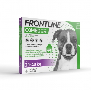 FRONTLINE Combo, spot-on, soluție antiparazitară, câini 20-40kg, 3 pipete 20-40kg