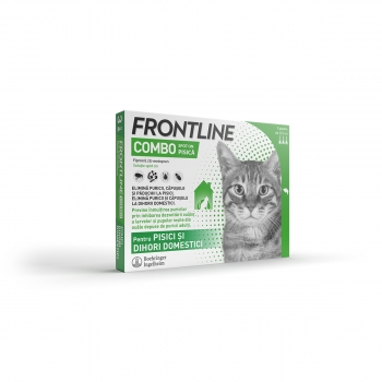 FRONTLINE Combo, spot-on, soluție antiparazitară, pisici, 3 pipete antiparazitară