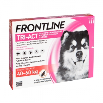 FRONTLINE Tri-Act, spot-on, soluție antiparazitară, câini 40-60kg, 3 pipete pentruanimale