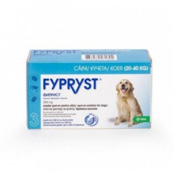 FYPRYST, deparazitare externă câini, pipetă repelentă, L(20 – 40kg), 3buc 3buc imagine 2022