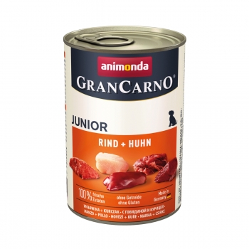 GRANCARNO, Junior, vită și pui, conservă hrană umedă câini, (in aspic), 800g