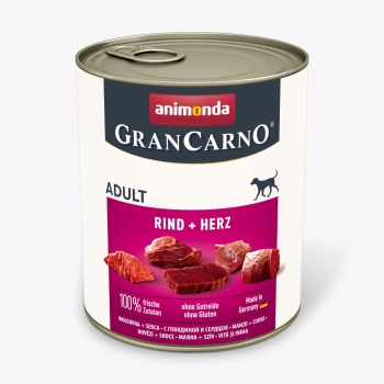 GRANCARNO, S-XL, Vită și Inimă, conservă hrană umedă fără cereale câini, (în aspic), 800g (în imagine 2022
