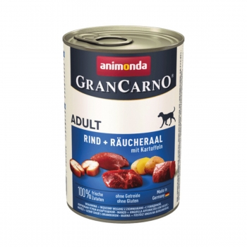 GRANCARNO, țipar afumat și cartof, conservă hrană umedă câini, (in aspic), 800g Grancarno imagine 2022