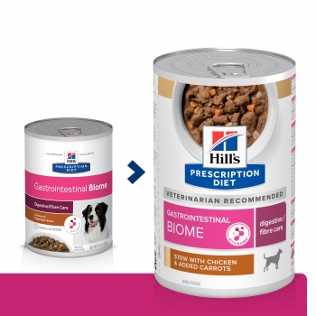 HILL’S Prescription Diet Gastrointestinal Biome, Pui cu Legume, dietă veterinară câini, conservă hrană umedă, sistem digestiv, 354g (conserva) imagine 2022