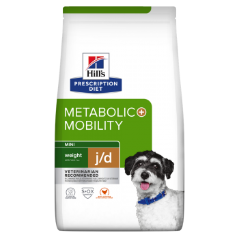 HILL’S Prescription Diet Metabolic + Mobility Mini, dietă veterinară câini, hrană uscată, metabolism (obezitate si diabet), sistem articular, 3kg 3kg imagine 2022