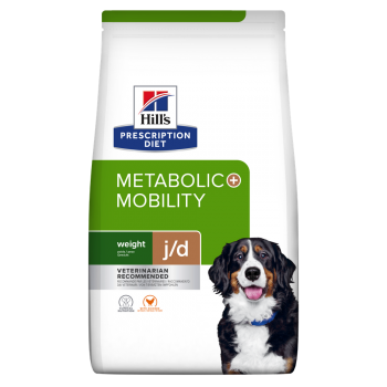 HILL’S Prescription Diet Metabolic + Mobility, Pui, dietă veterinară câini, hrană uscată, metabolism (obezitate si diabet), sistem articular, 12kg 12kg)