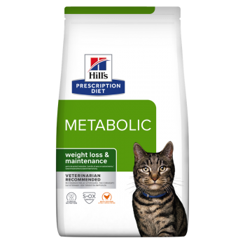 HILL’S Prescription Diet Metabolic, Pui, dietă veterinară pisici, hrană uscată, metabolism (obezitate si diabet), 12kg (obezitate imagine 2022