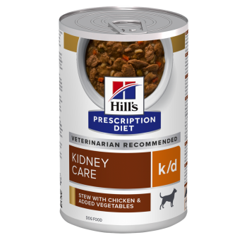 HILL’S Prescription Diet k/d Kidney Care, Pui cu Legume, dietă veterinară câini, conservă hrană umedă, sistem renal, (în sos), 354g (conserva) imagine 2022